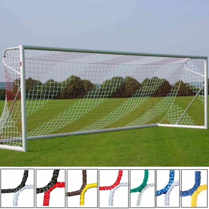 Tornetz 7,50 x 2,50 m 2-farbig in Vereinsfarben Tortiefe oben 200 cm unten 200 cm